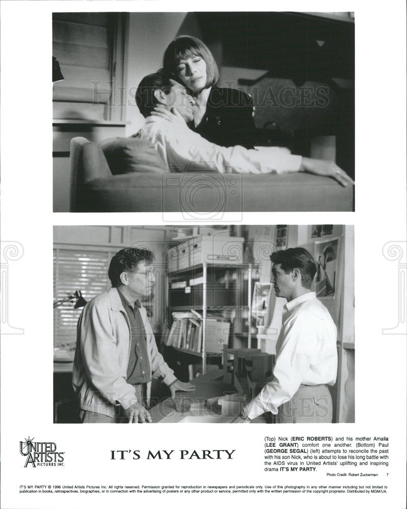 1996 Press Photo It&#39;s My Party Film Eric Roberts Lee Grant George Segal Scenes - Historic Images