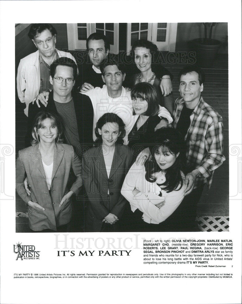 1996 Press Photo It&#39;s My Party Film Cast Group Eric Roberts Olivia Newton-John - Historic Images