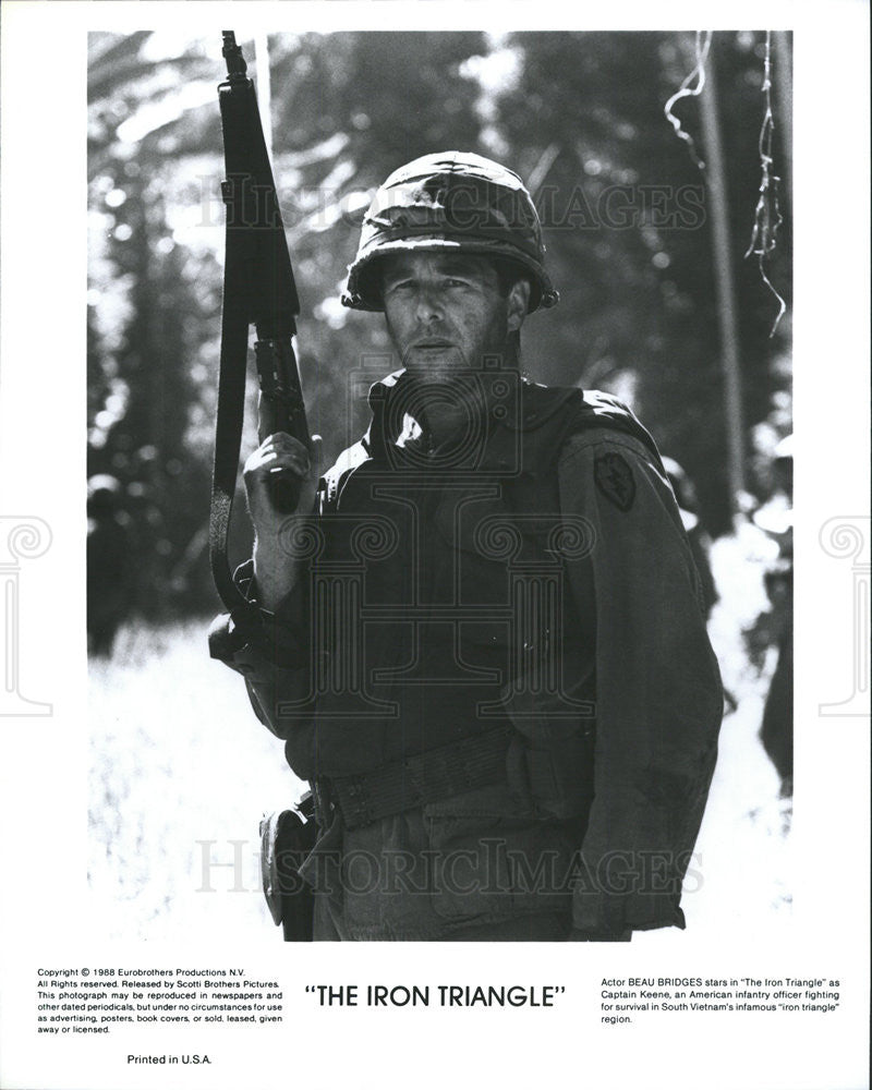 1988 Press Photo Beau Bridges Actor Iron Triangle Action War Film Movie - Historic Images