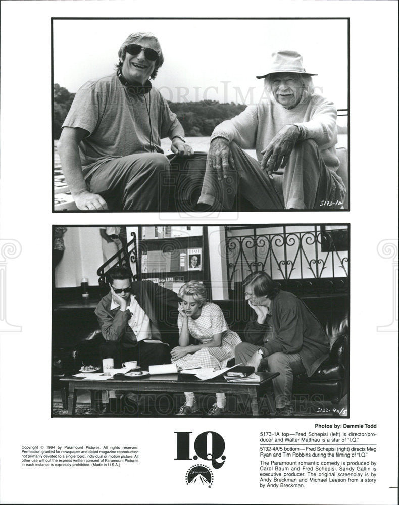 1994 Press Photo Fred Schepisi Director Walter Matthau Meg Ryan Tim Robbins - Historic Images