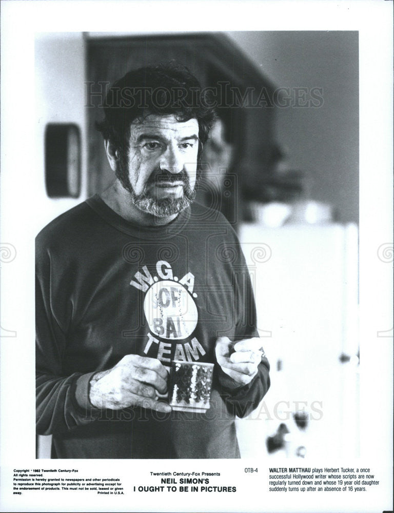 1982 Press Photo Walter Matthau in Neil Simon&#39;s &quot;I Ought to be in Pictures&quot; - Historic Images