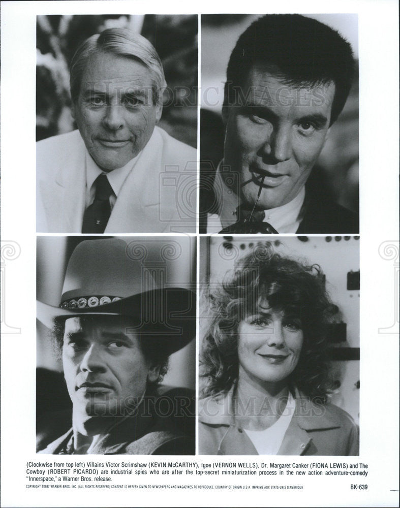 1987 Press Photo Innerspace Film Kevin McCarthy Fiona Lewis Robert Picardo - Historic Images