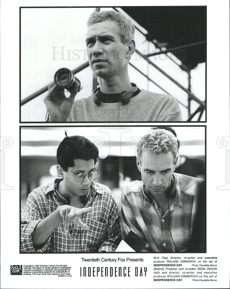 1996 Press Photo Roland Emmerich Director Writer Producer Dean Devlin - Historic Images