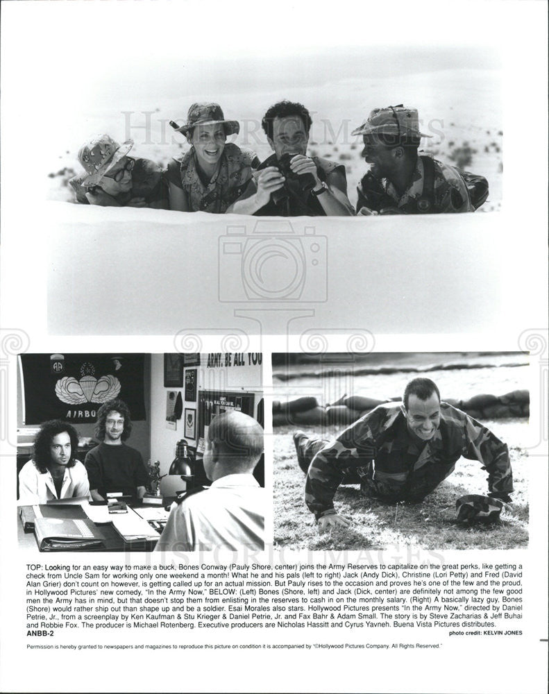 Press Photo Pauly Shore Andy Dick Lori Petty David Alan Grier Actors In Army Now - Historic Images
