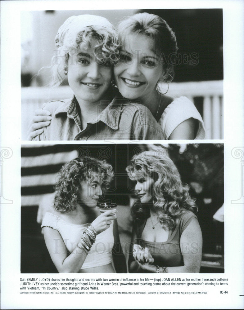 1989 Press Photo Emily Lloyd Joan Allen Actresses In Country - Historic Images