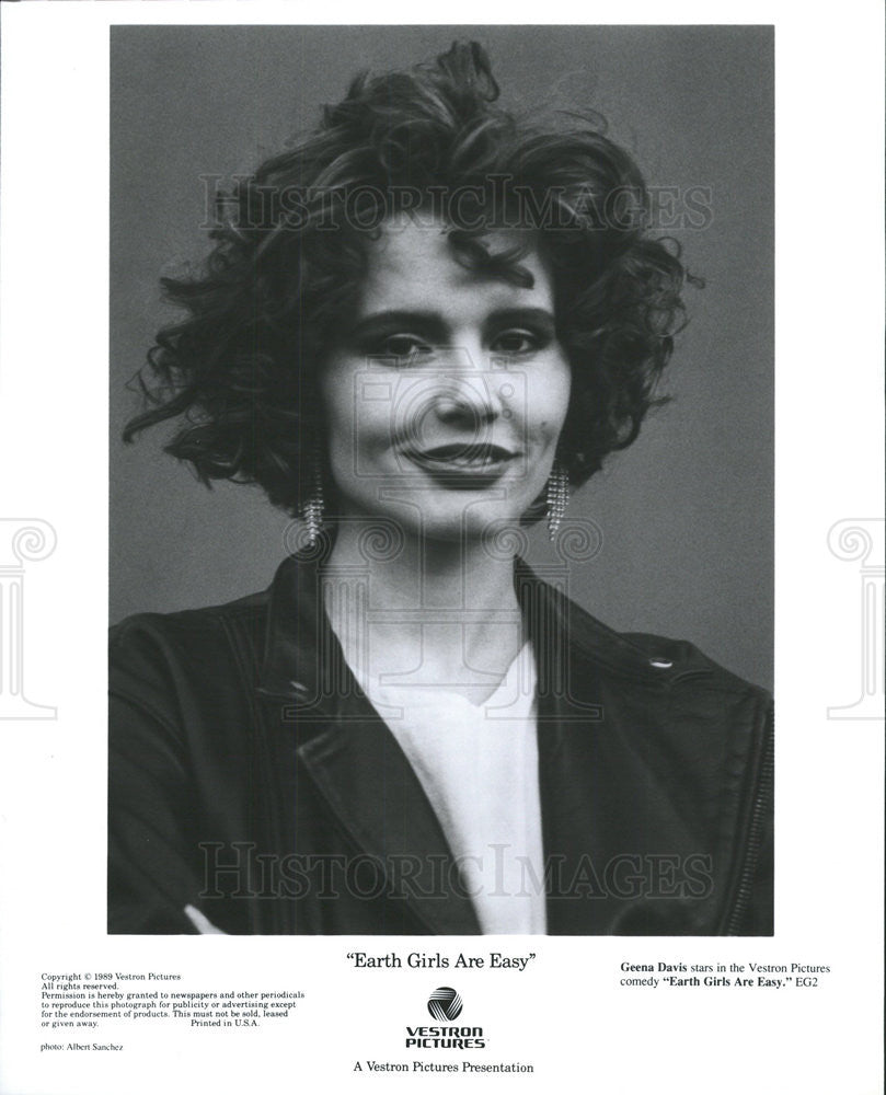 1989 Press Photo Geena Davis Actress Earth Girls Are Easy - Historic Images