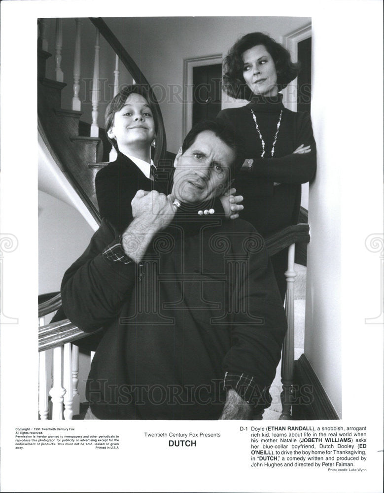 1991 Press Photo Ethan Randall Jobeth Williams Ed O&#39;Neill Actors Dutch - Historic Images