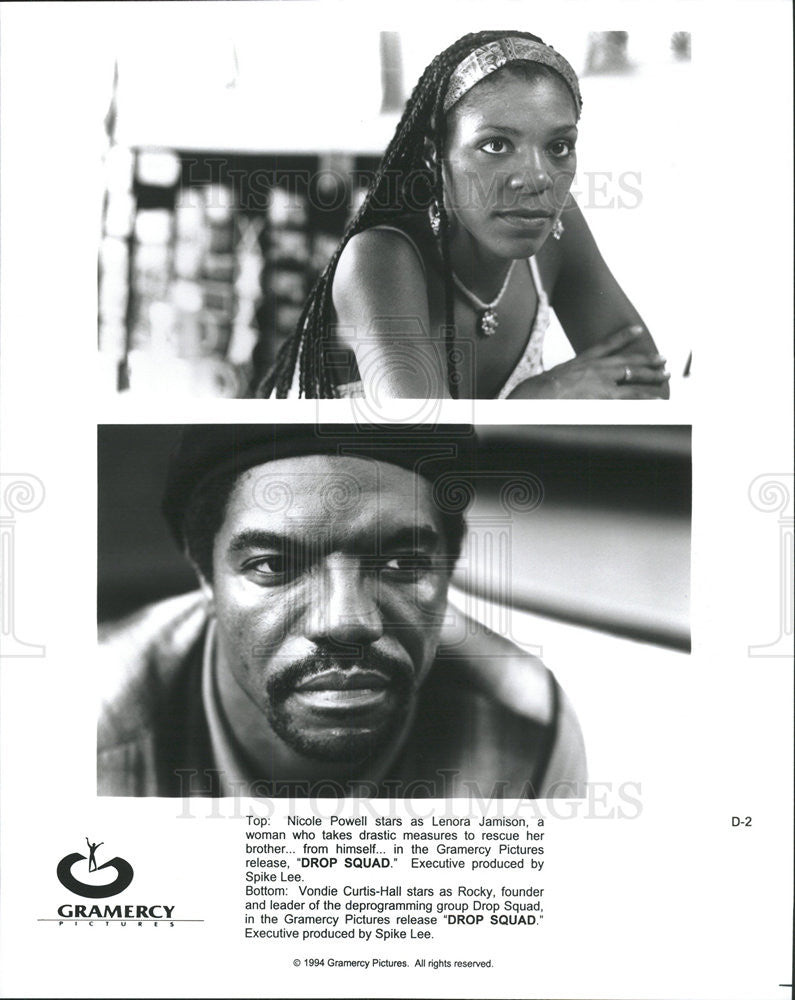 1994 Press Photo Nicole Powell, Vondie Curtis-Hall star in &quot;Drop Squad&quot; - Historic Images