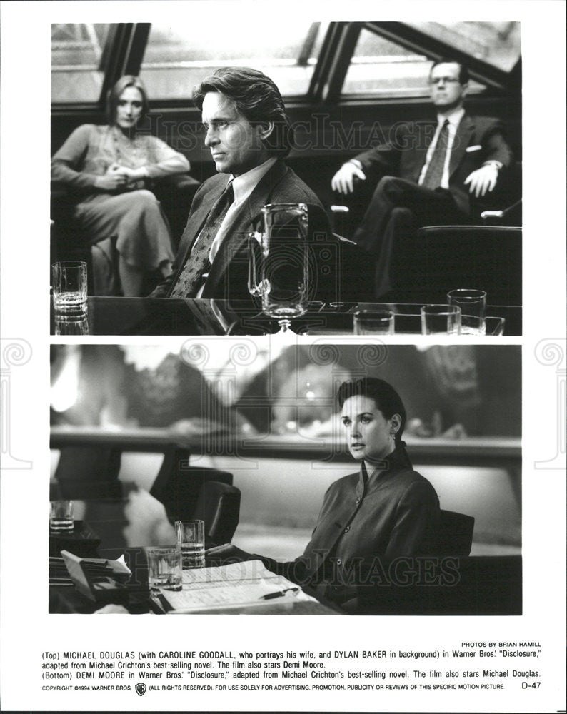 Michael Douglas Caroline Goodall Dylan Baker Demi Moore Actors 1994 vintage  promo photo print - Historic Images