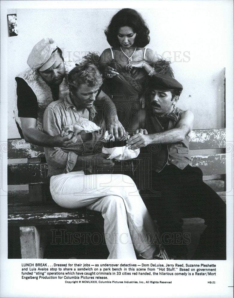 1979 Press Photo Dom DeLuise Jerry Reed Suzanne Pleshette Luis Avalos Hot Stuff - Historic Images