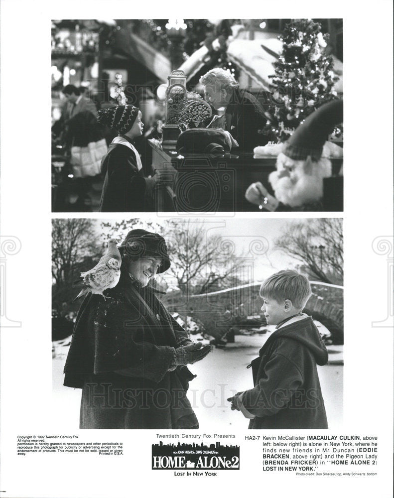 1992 Press Photo Macaulay Culkin Actor Eddie Bracken Brenda Fricker Home Alone - Historic Images