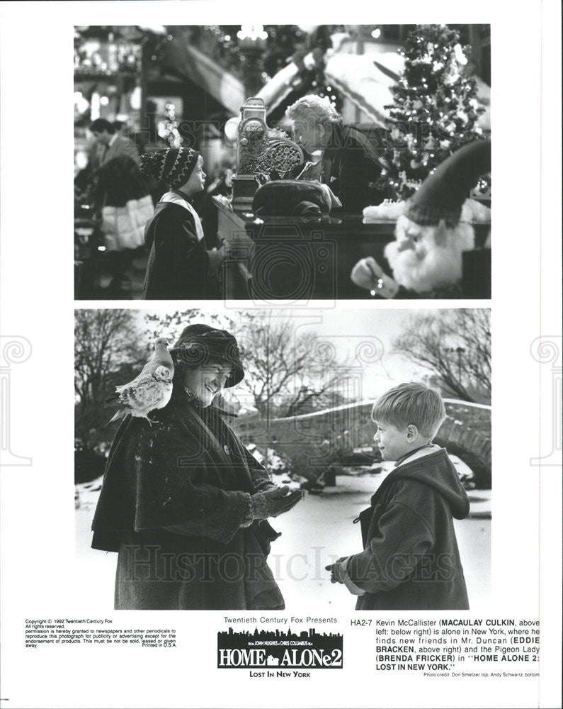 1992 Press Photo Culkin Bracken Fricker Home Alone Two Lost In New York - Historic Images