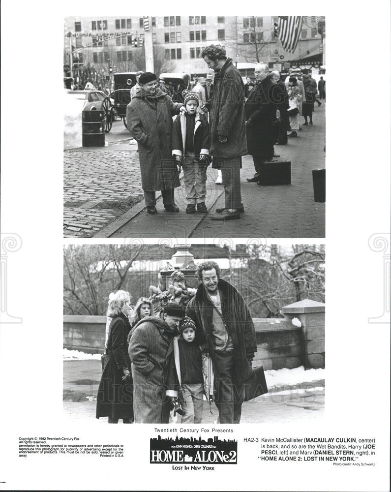 1992 Press Photo Pesci Culkin Stern Home Alone Two Lost In New York - Historic Images