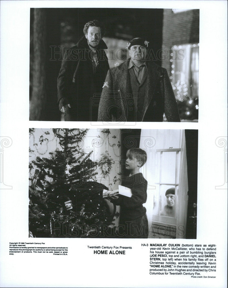 1990 Press Photo Macaulay Culkin Joe Pesci Daniel Stern Home Alone - Historic Images