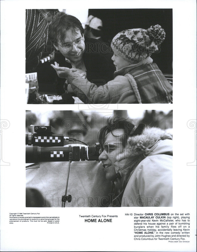 1990 Press Photo Chris Columbus, Macaulay Culkin in &quot;Home Alone&quot; - Historic Images