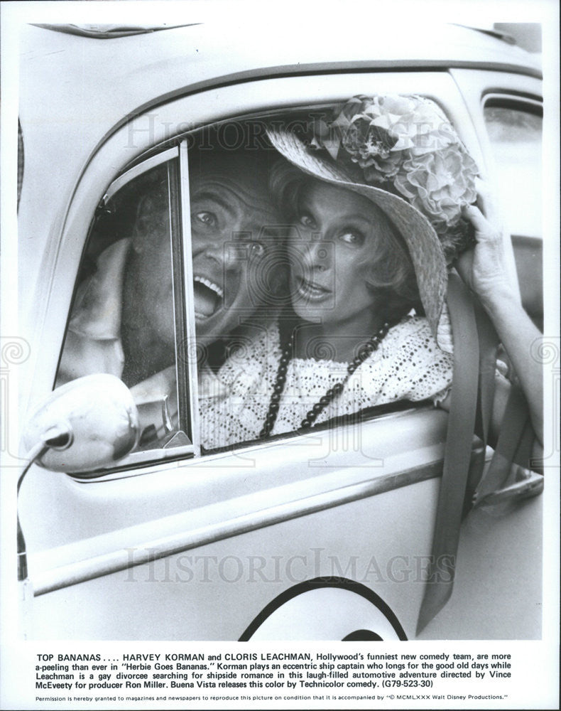 1980 Press Photo Harvey Korman, Cloris Leachman in &quot;Herbie Goes Bananas&quot; - Historic Images