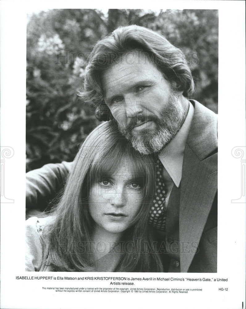 1980 Press Photo Heaven&#39;s Gate Isabelle Huppert Kris Kristofferson Drama Western - Historic Images