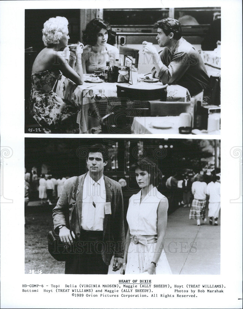 1989 Press Photo Virginia Madsen, Ally Sheedy Treat Williams &quot;Heart of Dixie&quot; - Historic Images