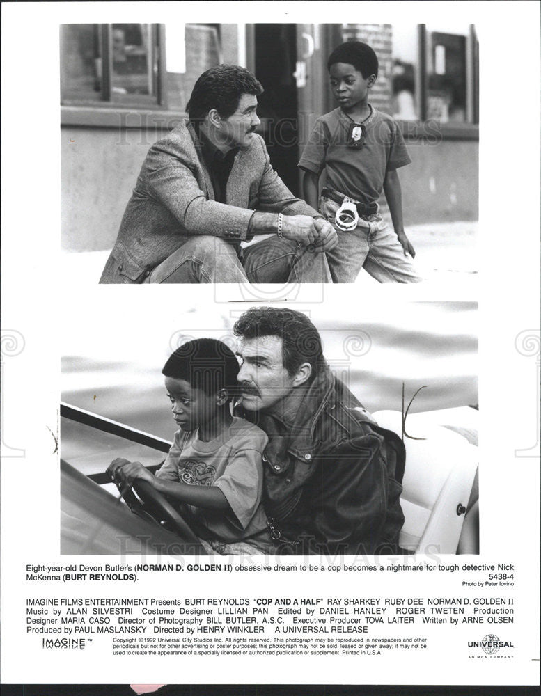 1992 Press Photo Burt Reynolds Norman Golden Cop And A Half - Historic Images