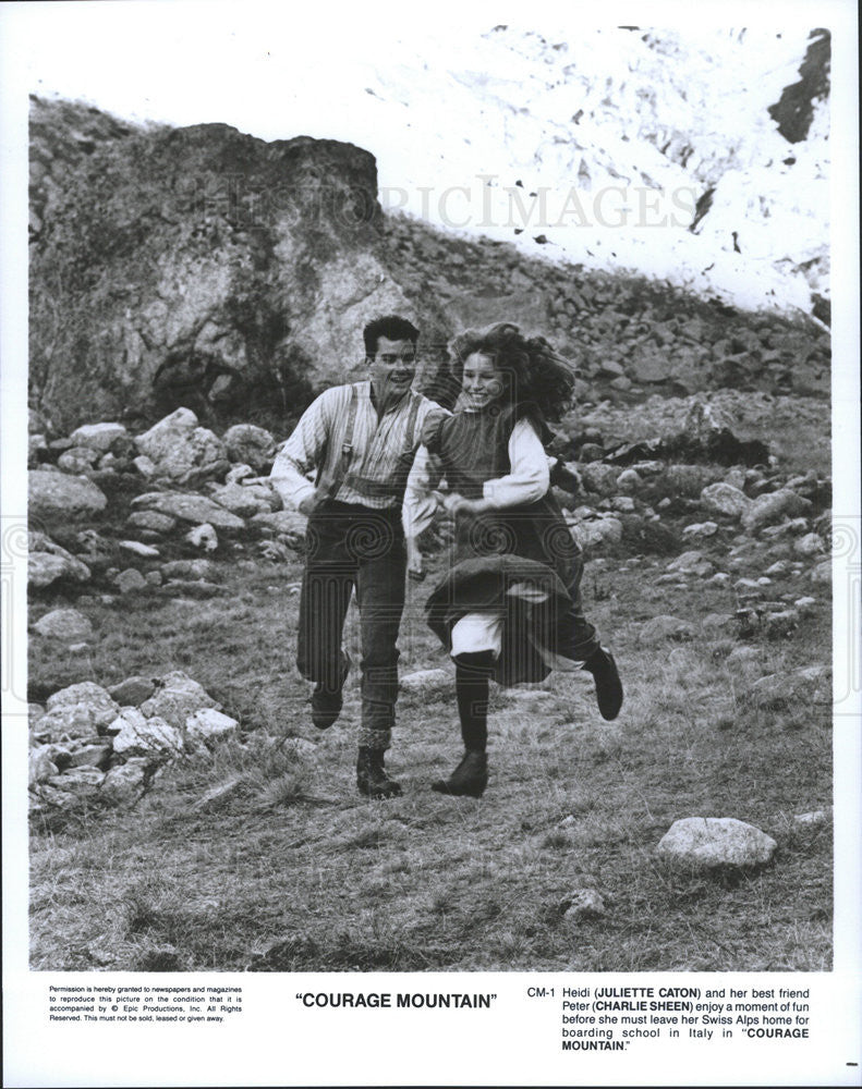 Press Photo Courage Mountain Juliette Caton Charlie Sheen - Historic Images