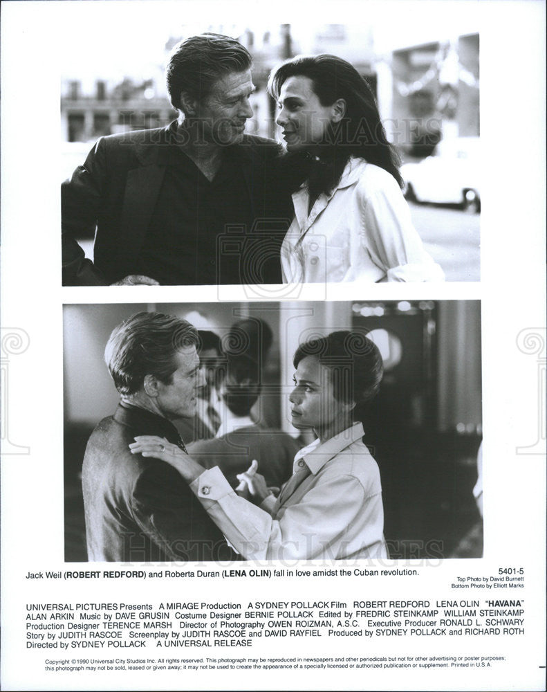 1990 Press Photo Havana Robert Redford Lena Olin - Historic Images