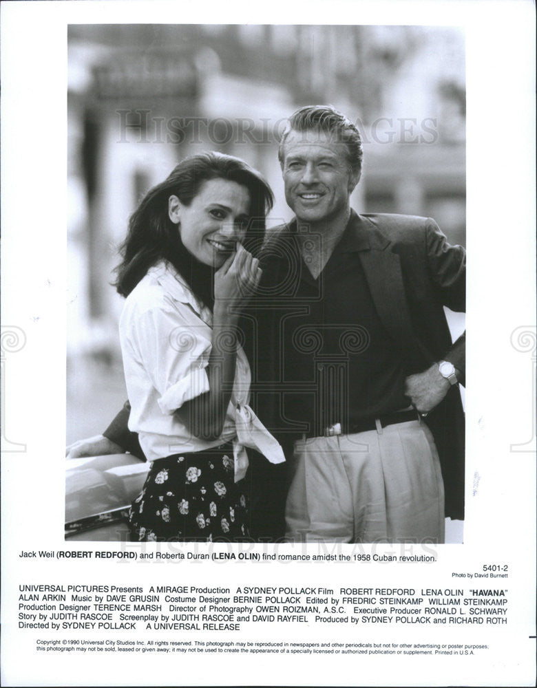 1990 Press Photo Havana Robert Redford Lena Olin - Historic Images