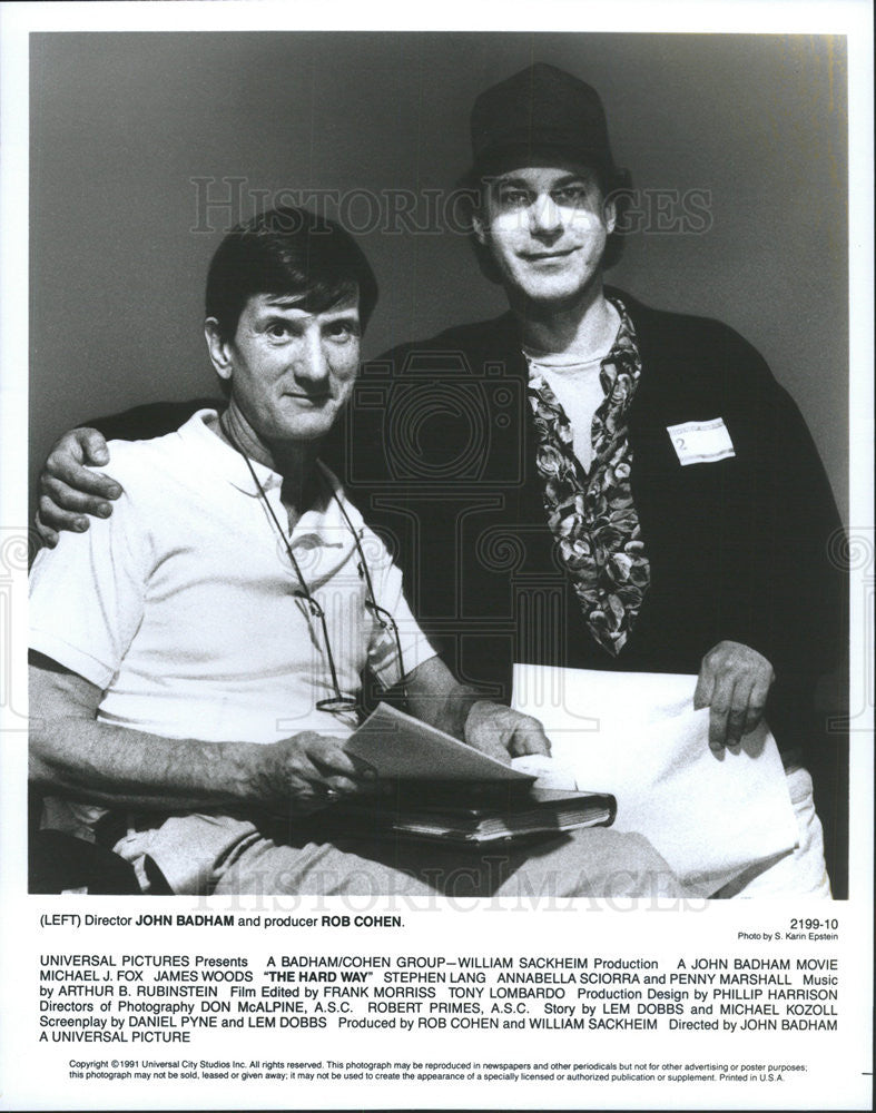 John Badham Director Rob Cohen Producer Hard Way Movie Film 1991 vintage  promo photo print - Historic Images