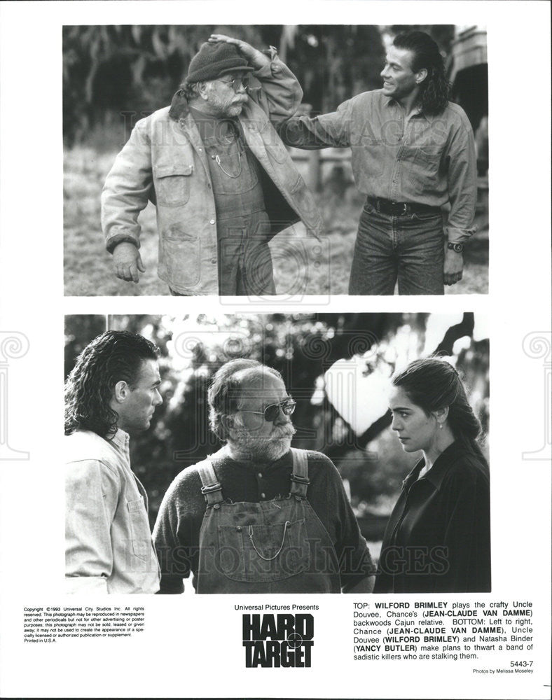 1993 Press Photo Wilford Brimley, Jean-Claude Van DAmme In &quot;Hard Target&quot; - Historic Images