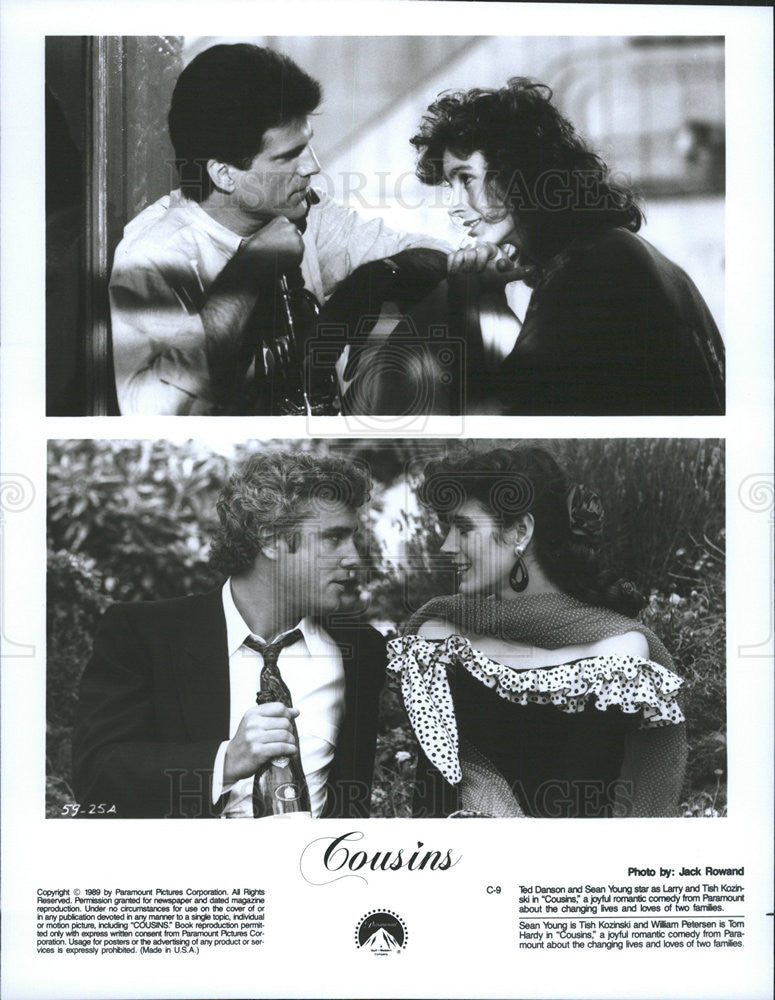 1989 Press Photo Cousins Ted Danson Sean Young William Petersen - Historic Images