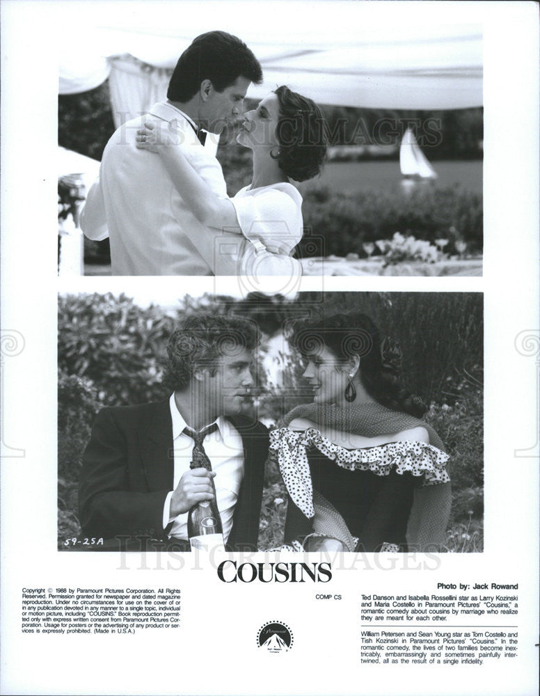 1989 Press Photo Cousins Ted Danson Isabella Rossellini Sean Young William - Historic Images