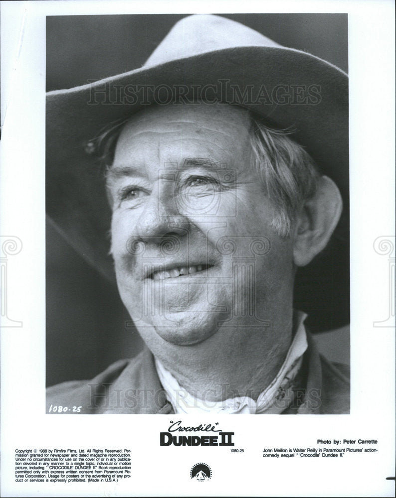 1988 Press Photo Crocodile Dundee II John Meillon - Historic Images