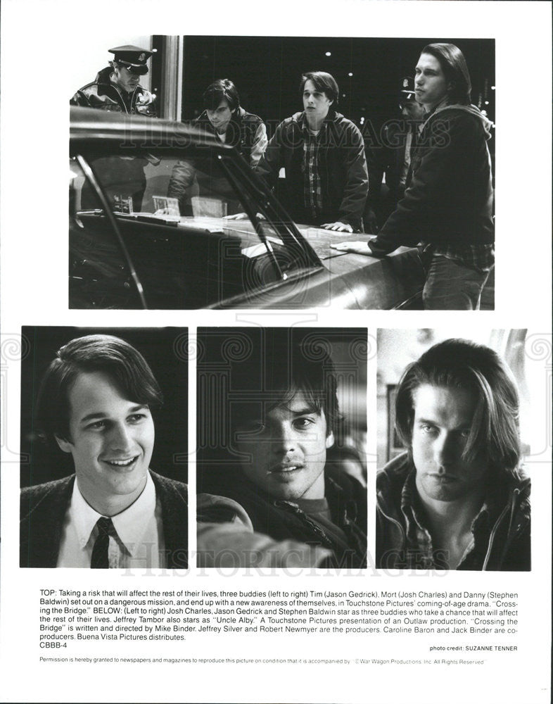 Press Photo Jason Gedrick, Josh Charles &amp; Stephen Baldwin &quot;Crossing The Bridge&quot; - Historic Images