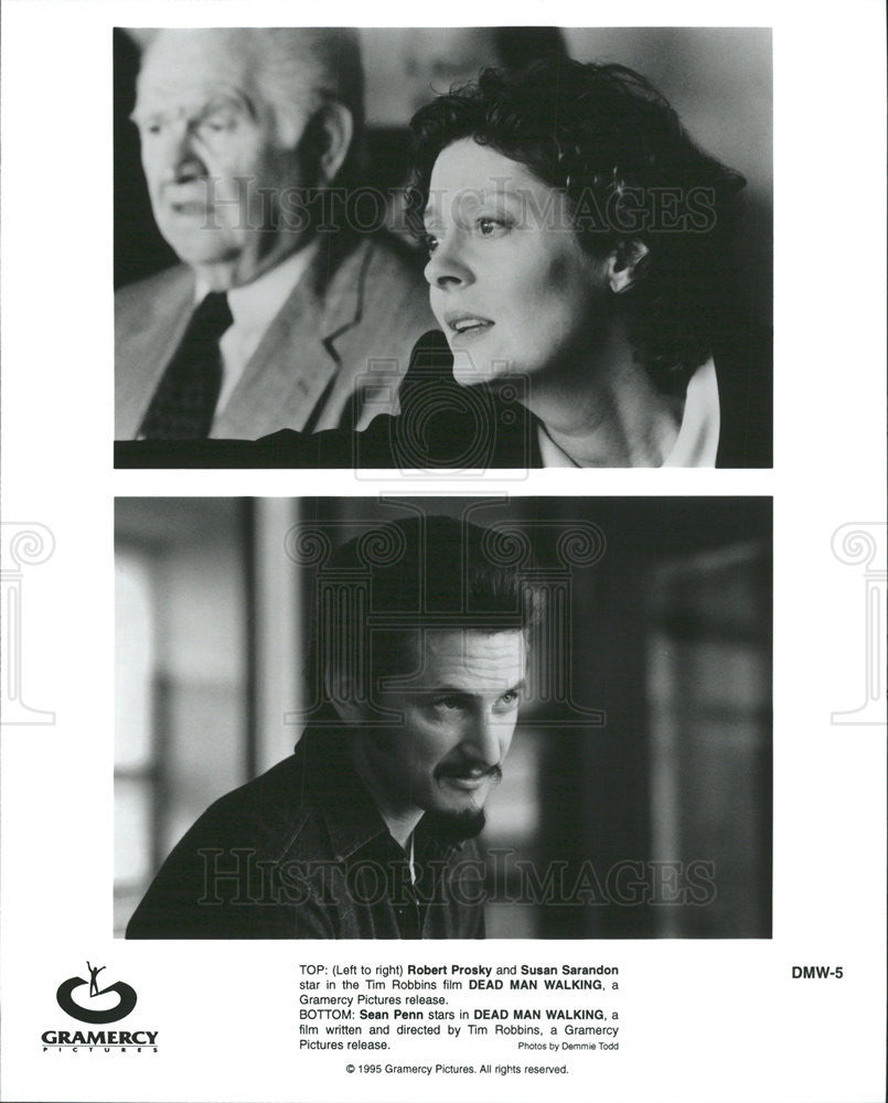 1995 Press Photo Robert Prosky, Susan Sarandon &amp; Sean Penn In  Dead Man Walking - Historic Images