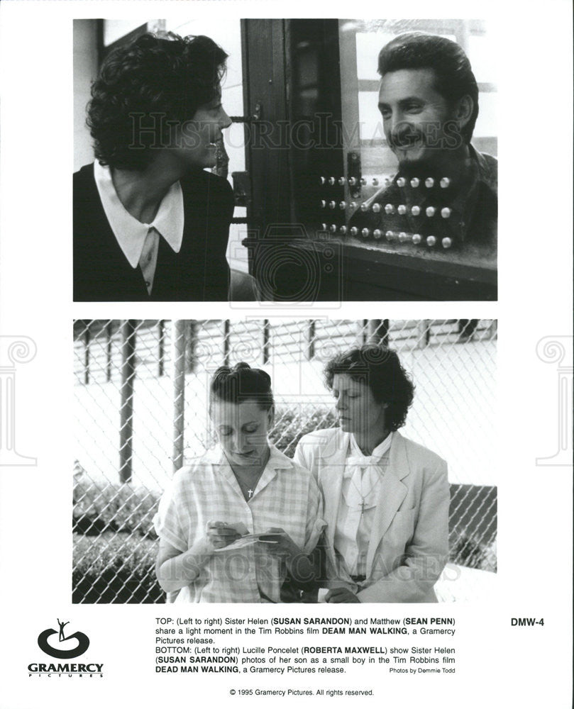 1995 Press Photo Susan Sarandon, Sean Penn &amp; Roberta Maxwell, &quot;Dead Man Walking&quot; - Historic Images