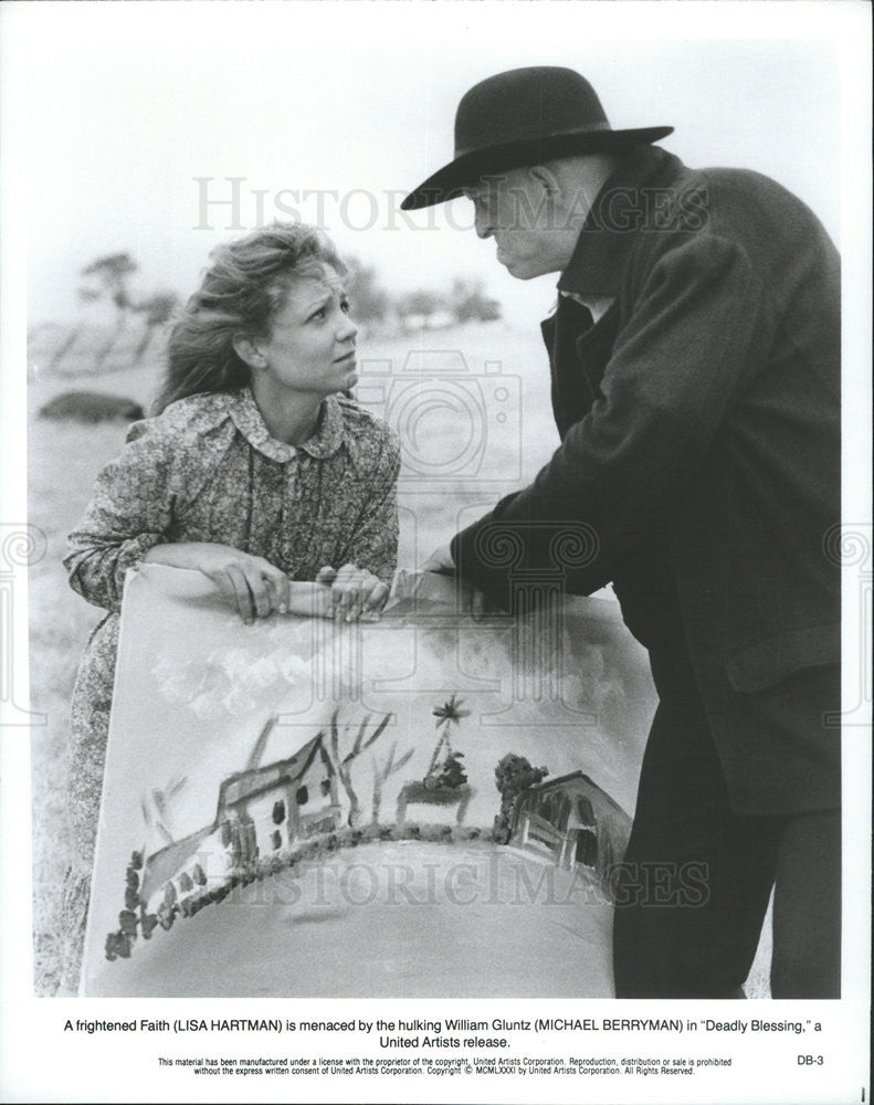 1981 Press Photo Lisa Hartman &amp; Michael Berryman Star in &quot;Deadly Blessing&quot; - Historic Images