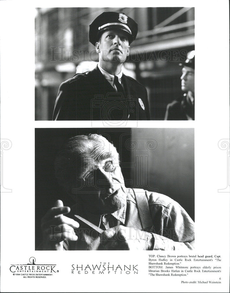 1994 Press Photo The Shawshank Redemption Clancy Brown James Whitmore - Historic Images