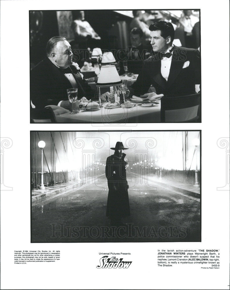 1994 Press Photo The Shadow Jonathan Winters Alec Baldwin - Historic Images