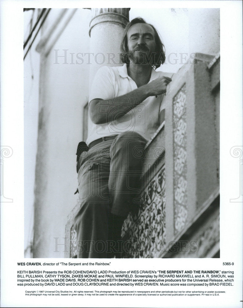 1987 Press Photo Wes Craven, Director Of &quot;The Serpent And The Rainbow&quot; - Historic Images