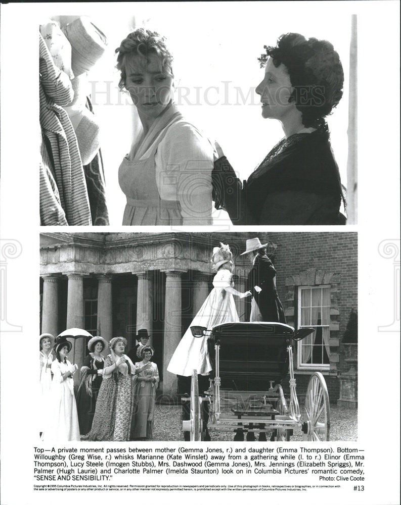 1995 Press Photo Gemma Jones, Emma Thompson, Greg Wise &quot;Sense And Sensibility&quot; - Historic Images