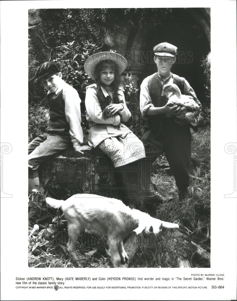 1993 Press Photo Hayden Prowse, Kate Maberly, &amp; Andrew Knott, The Secret Garden - Historic Images