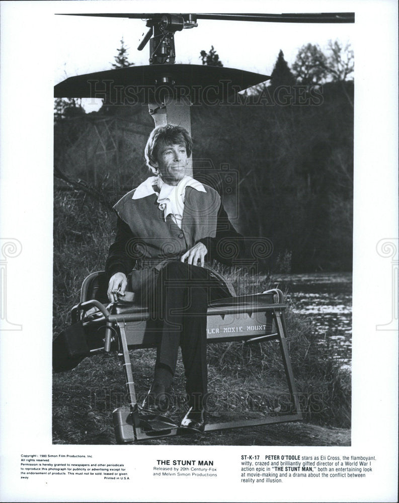 1980 Press Photo Peter O&#39;Toole Stars As Eli Cross In &quot;The Stunt Man&quot; - Historic Images