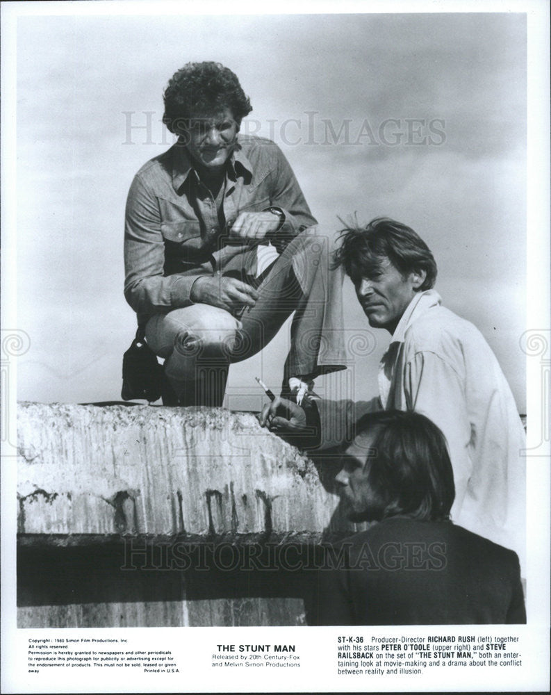 1980 Press Photo "The Stunt Man" Producer Richard Rush, Peter O'Toole - Historic Images