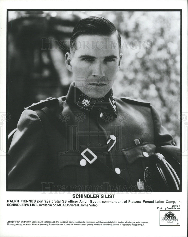 1994 Press Photo Schindler&#39;s List Ralph Fiennes - Historic Images