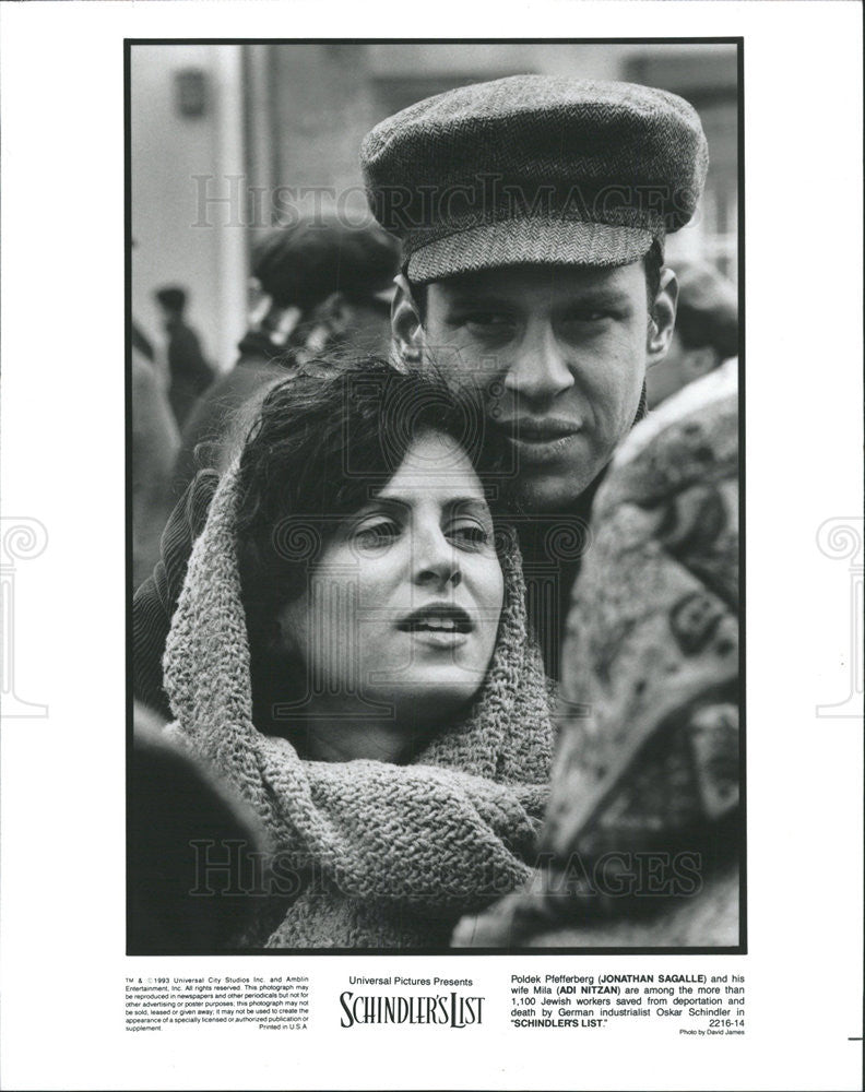 1993 Press Photo Schindler&#39;s List Jonathan Sagalle Adi Nitzan - Historic Images