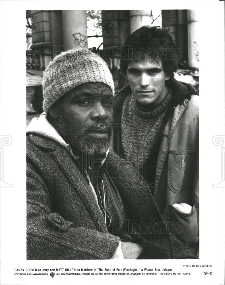 1993 Press Photo Danny Glover, Matt Dillon &quot;The Saint of Fort Washington&quot; - Historic Images