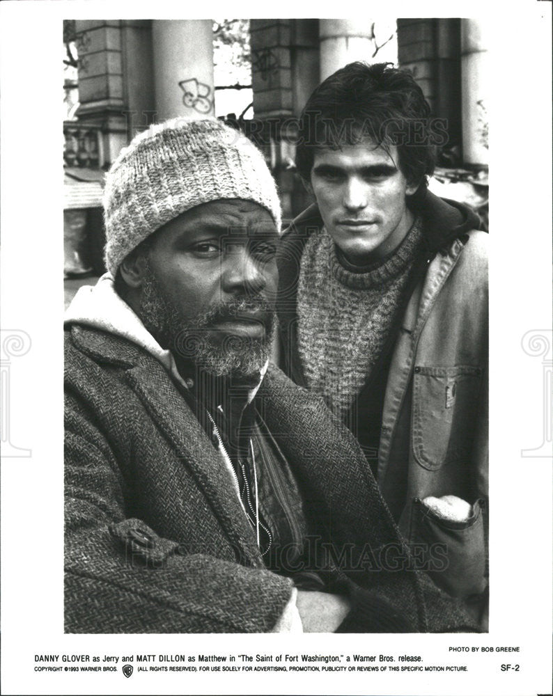 1993 Press Photo Danny Glover, Matt Dillon in &quot;The Saint Of Fort Washington&quot; - Historic Images