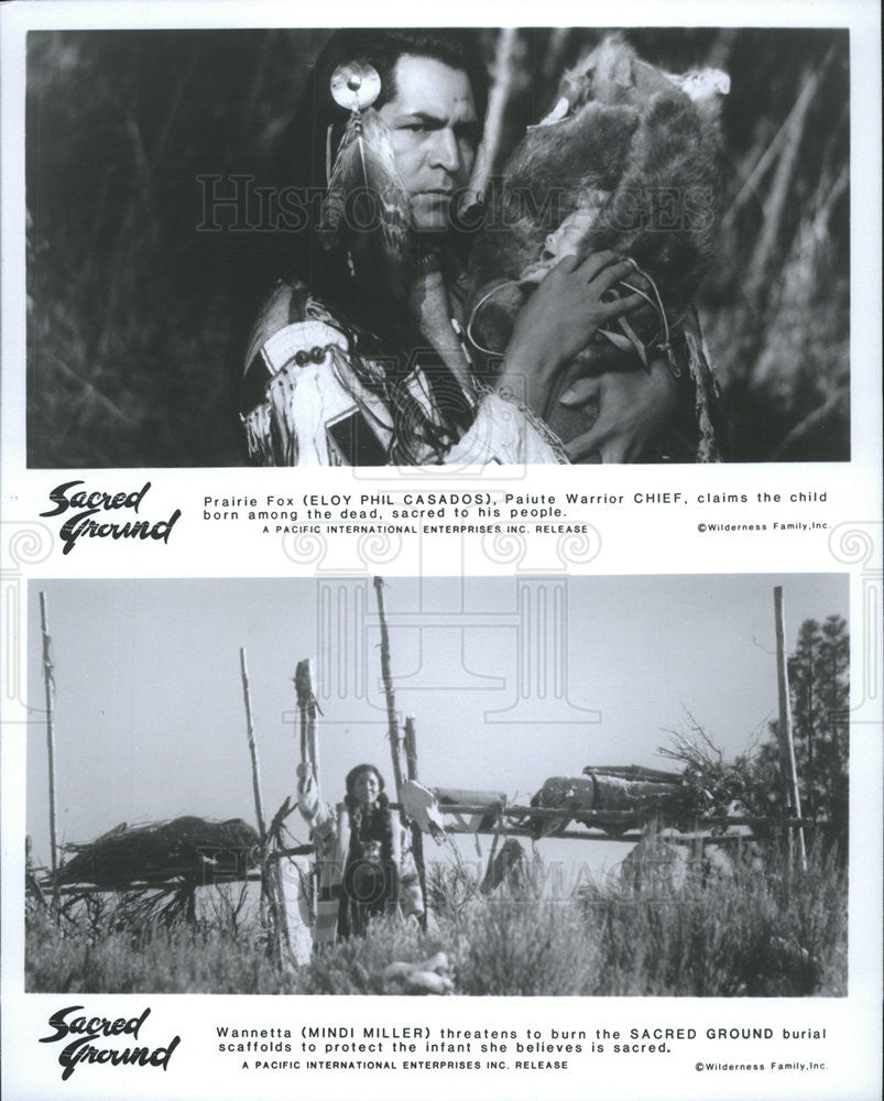 1983 Press Photo Eloy Phil Casados, Mindi Miller in &quot;Sacred Ground&quot; - Historic Images