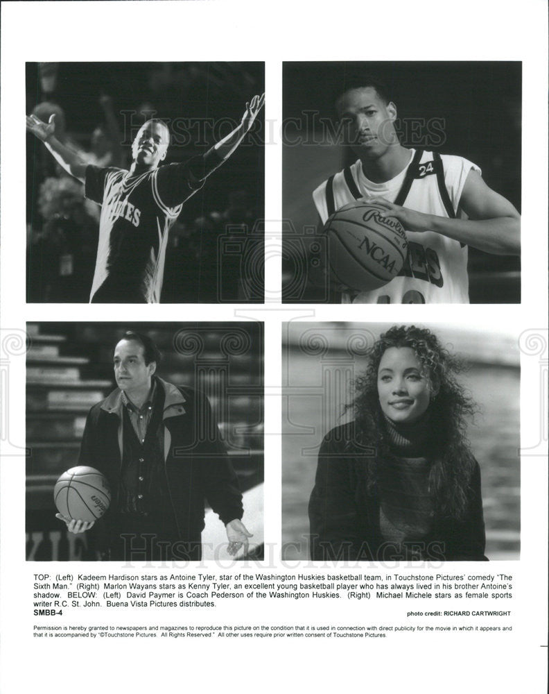 1997 Press Photo Kadeem Hardison, Marlon Wayans In &quot;The Sixth Man&quot; - Historic Images