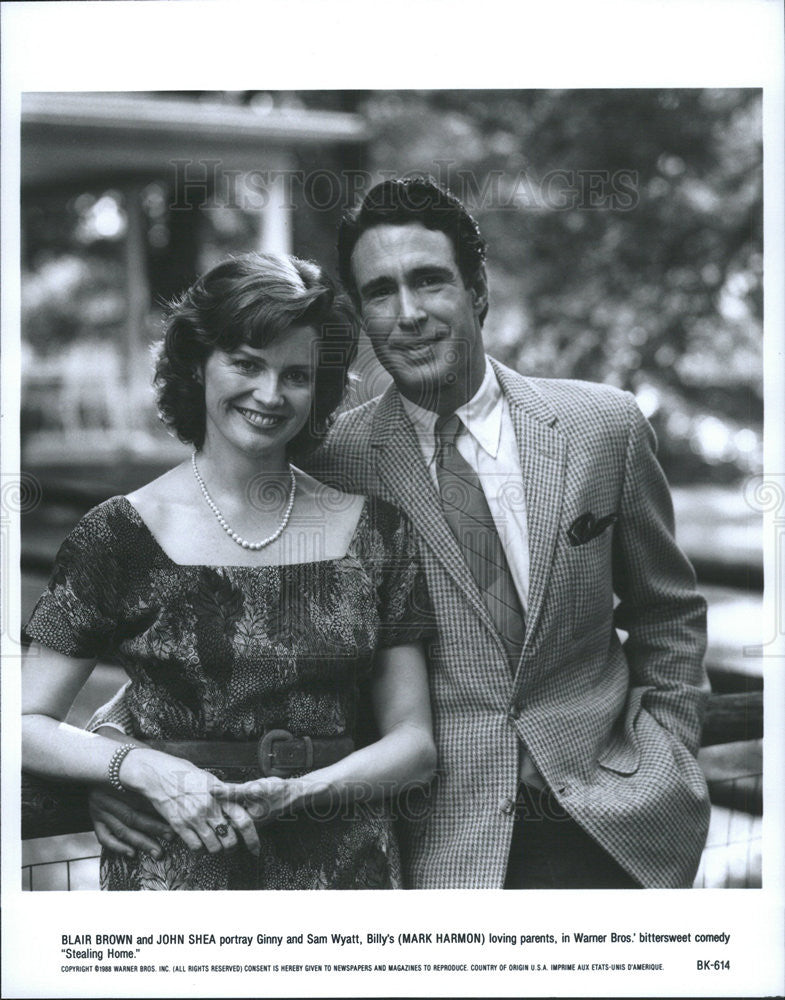 1988 Press Photo Blair Brown &amp; John Shea Star In Stealing Home - Historic Images