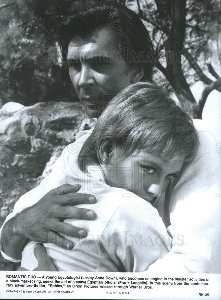 1980 Press Photo Lesley-Anne Down, Frank Langella in "Sphinx" - Historic Images